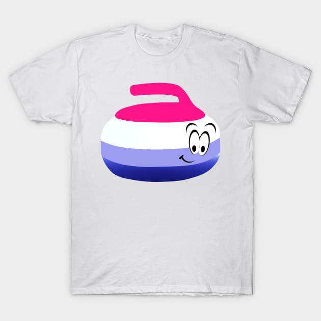 Curling Rock Curler Stone Cute T-Shirt by Little Duck Designs